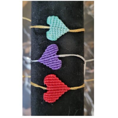 BRACELET EN COTON TRESSE COEUR