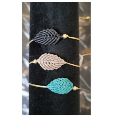 BRACELET EN COTON TRESSE FEUILLE